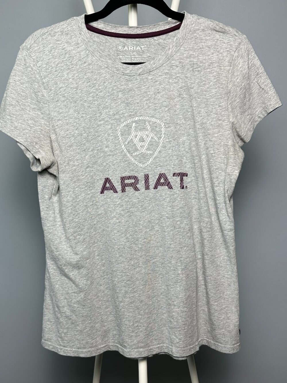 Ariat Heather gray logo tee ladies L